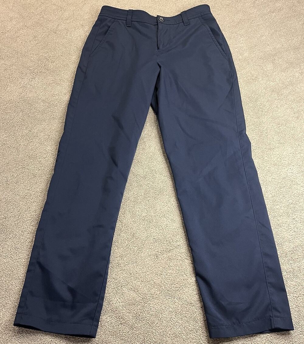 Under Armour Boys Youth 14 Golf Pants Navy Blue Loose Fit Match Play Chino B346